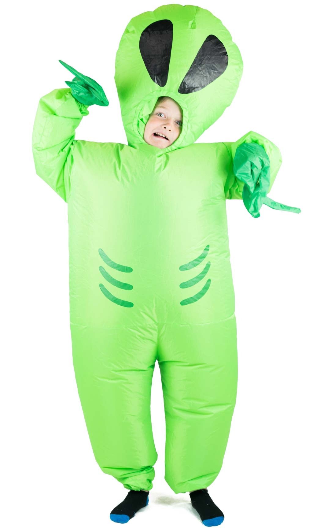 Disfraz de Alien Verde Hinchable para niño y niña