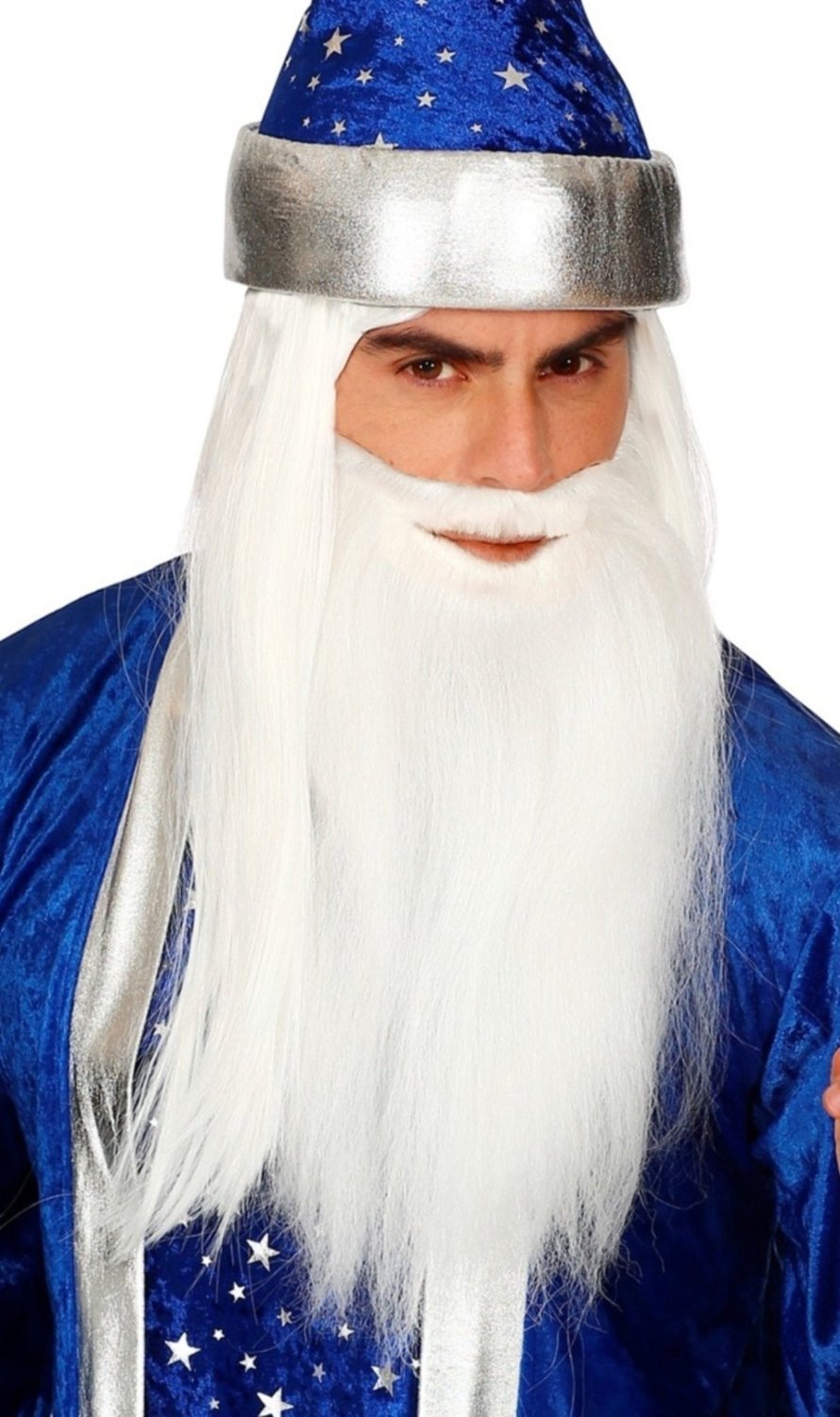 Barba Blanca Larga con Bigote