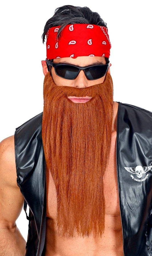 Barba Castaña Larga con Bigote