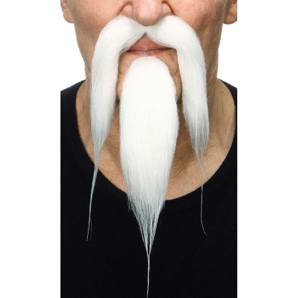 Bigote y Perilla Blanco Profesional 038-LG | Don Disfraz