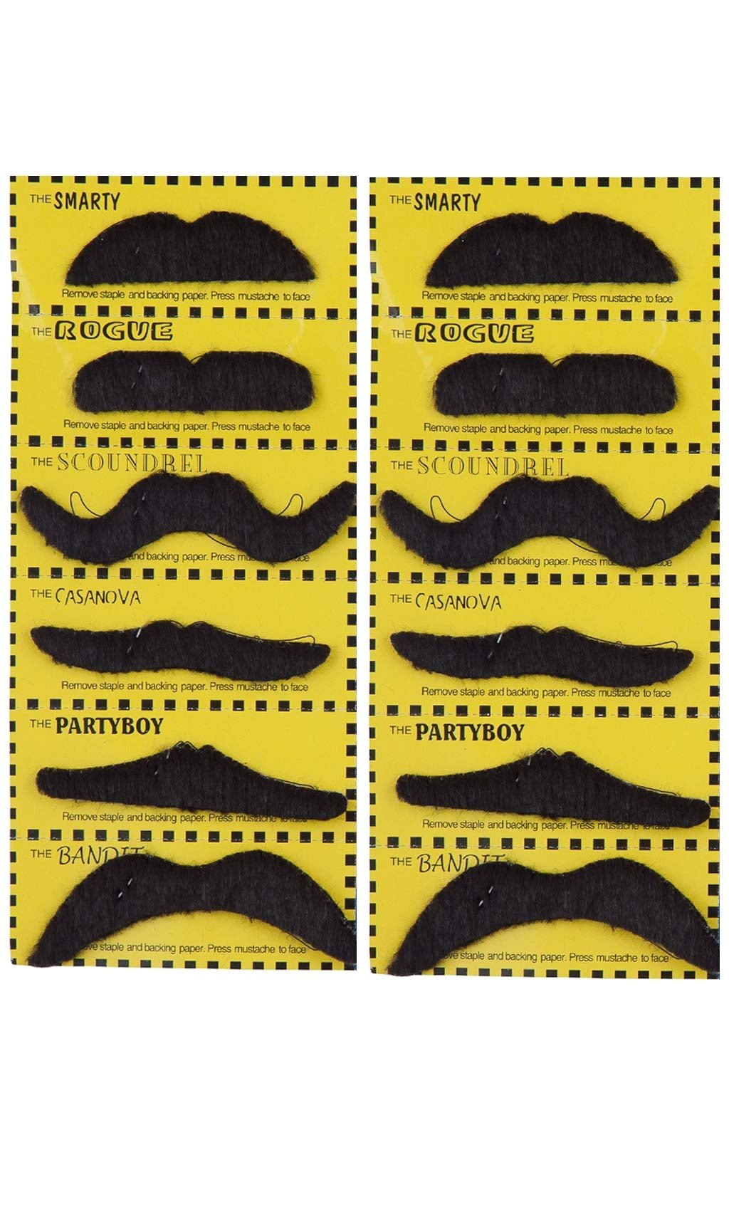 Pack de 12 Bigotes Negros