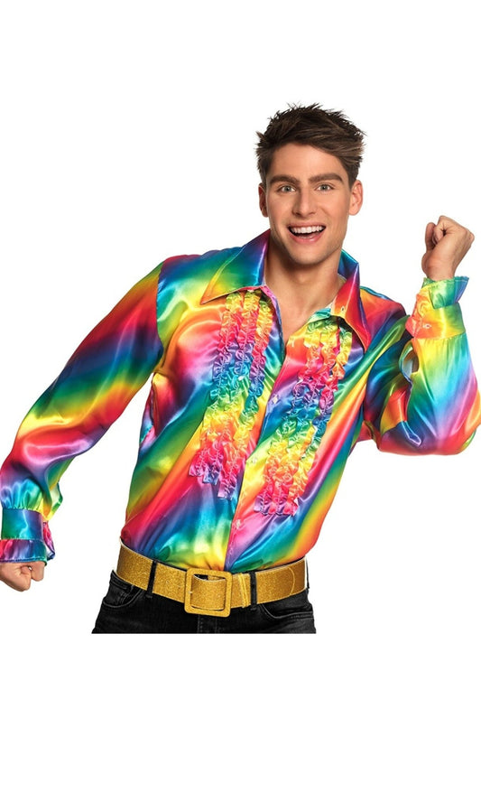 Camisa Disco Multicolor para adulto I Don Disfraz