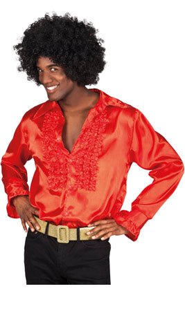 Camisa Disco Roja Adulto, Talla: M, L ,XL Don Disfraz