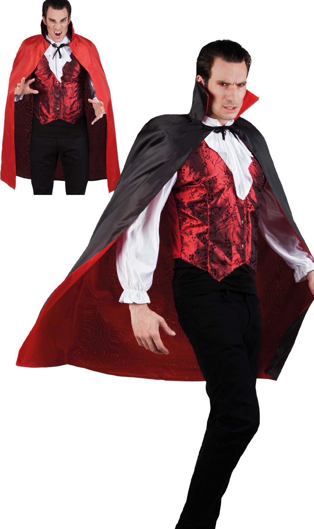 Capa Negra Roja Reversible