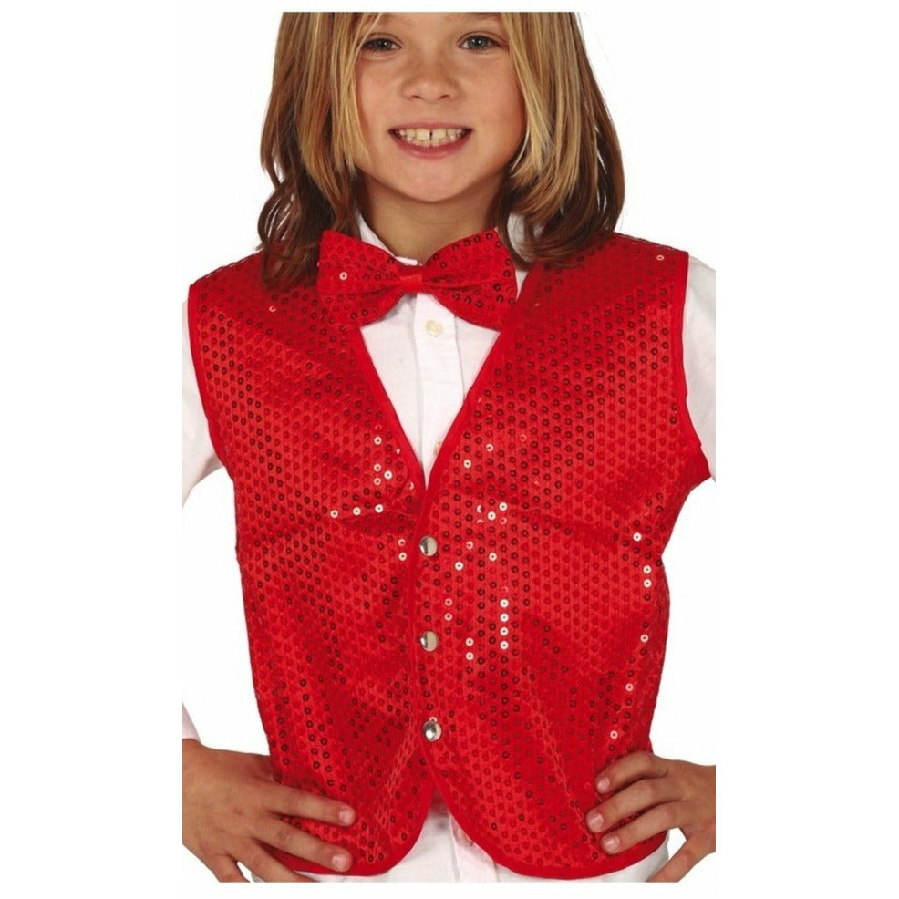 Chaleco de Lentejuelas Rojo infantil | Don Disfraz