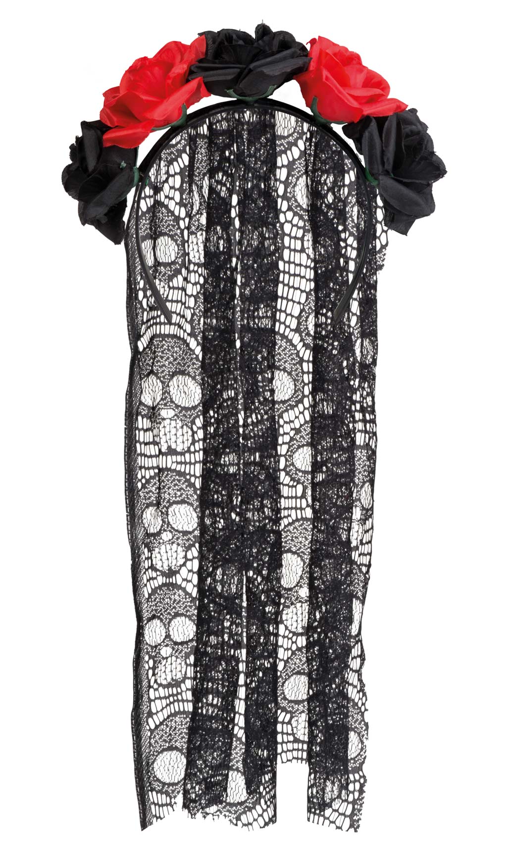 Diadema de Catrina Rosas con Velo