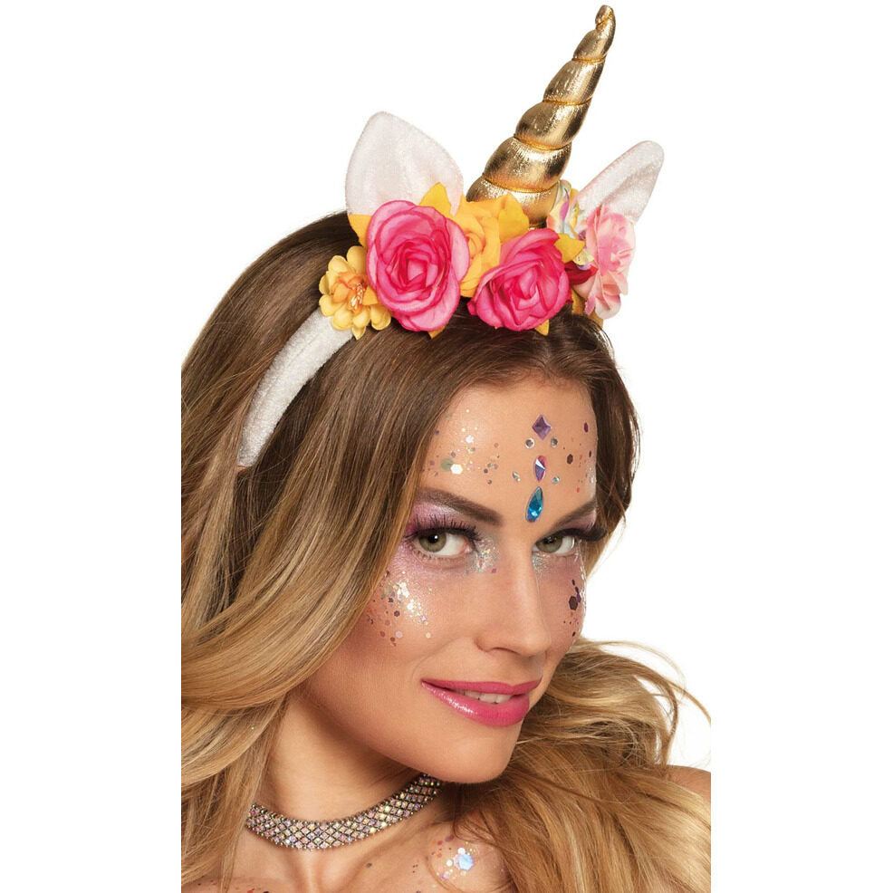 Diadema de Unicornio con Flores | Don Disfraz