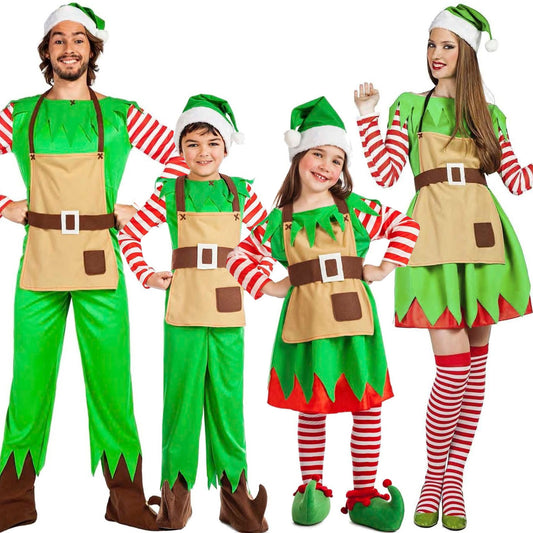 Disfraces en grupo de Elfos Claus