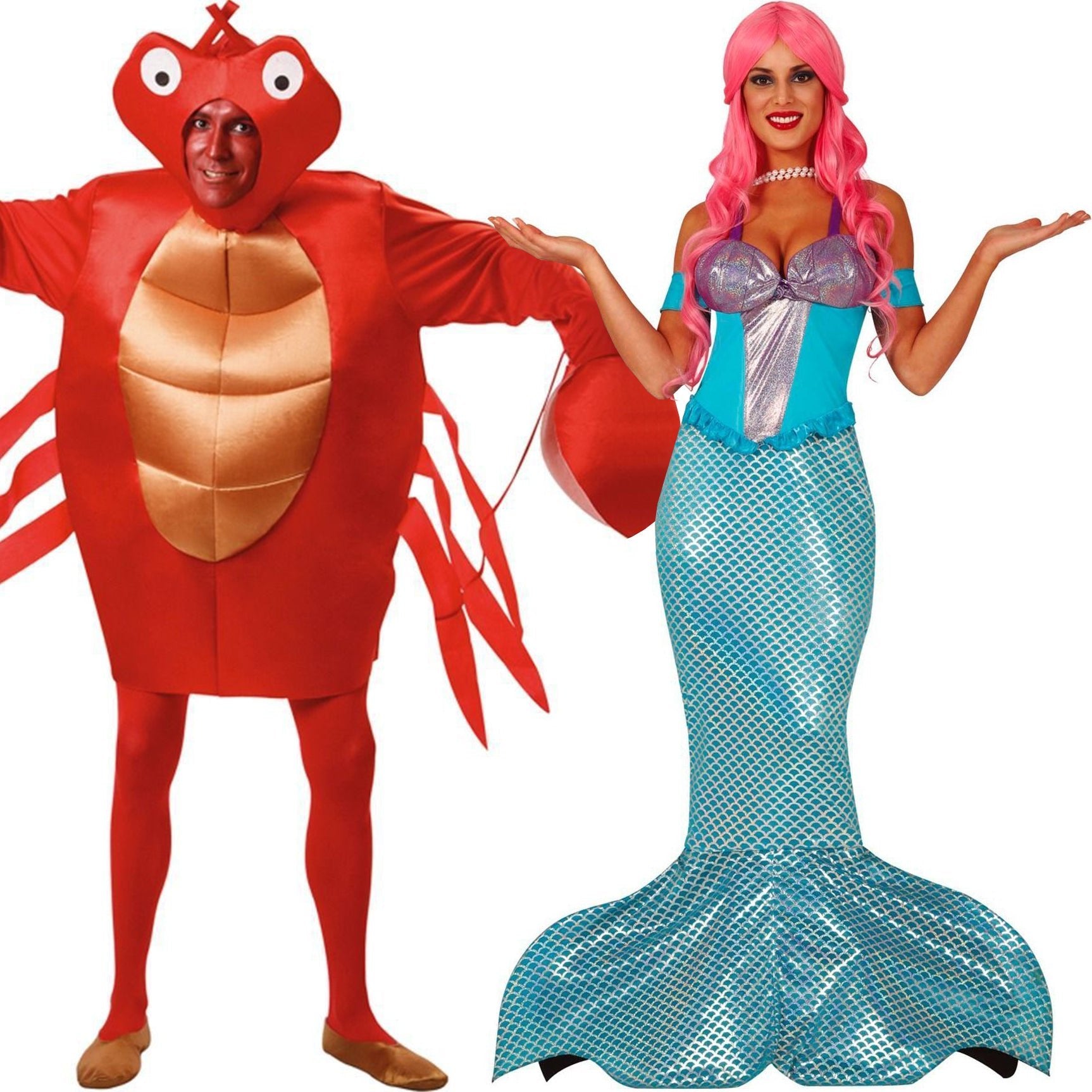 Comprar online Disfraces en pareja de Cangrejo y Sirenita