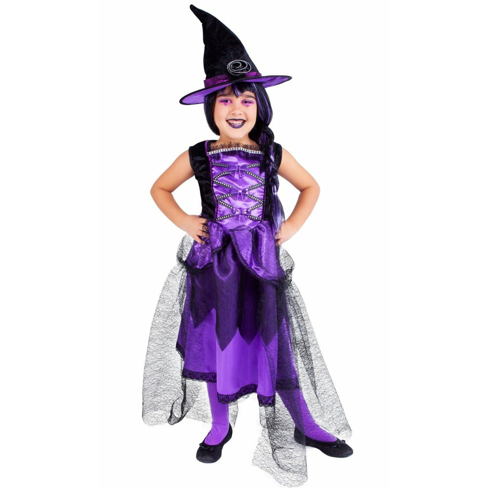 Disfraz de Bruja Chic Violeta para niña | Don Disfraz