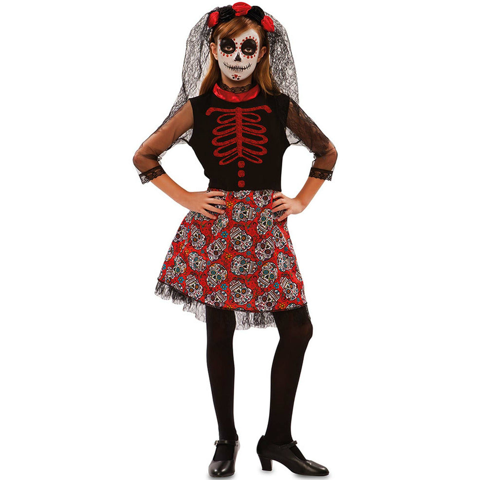 Disfraz de Catrina Roja para niña | Don Disfraz