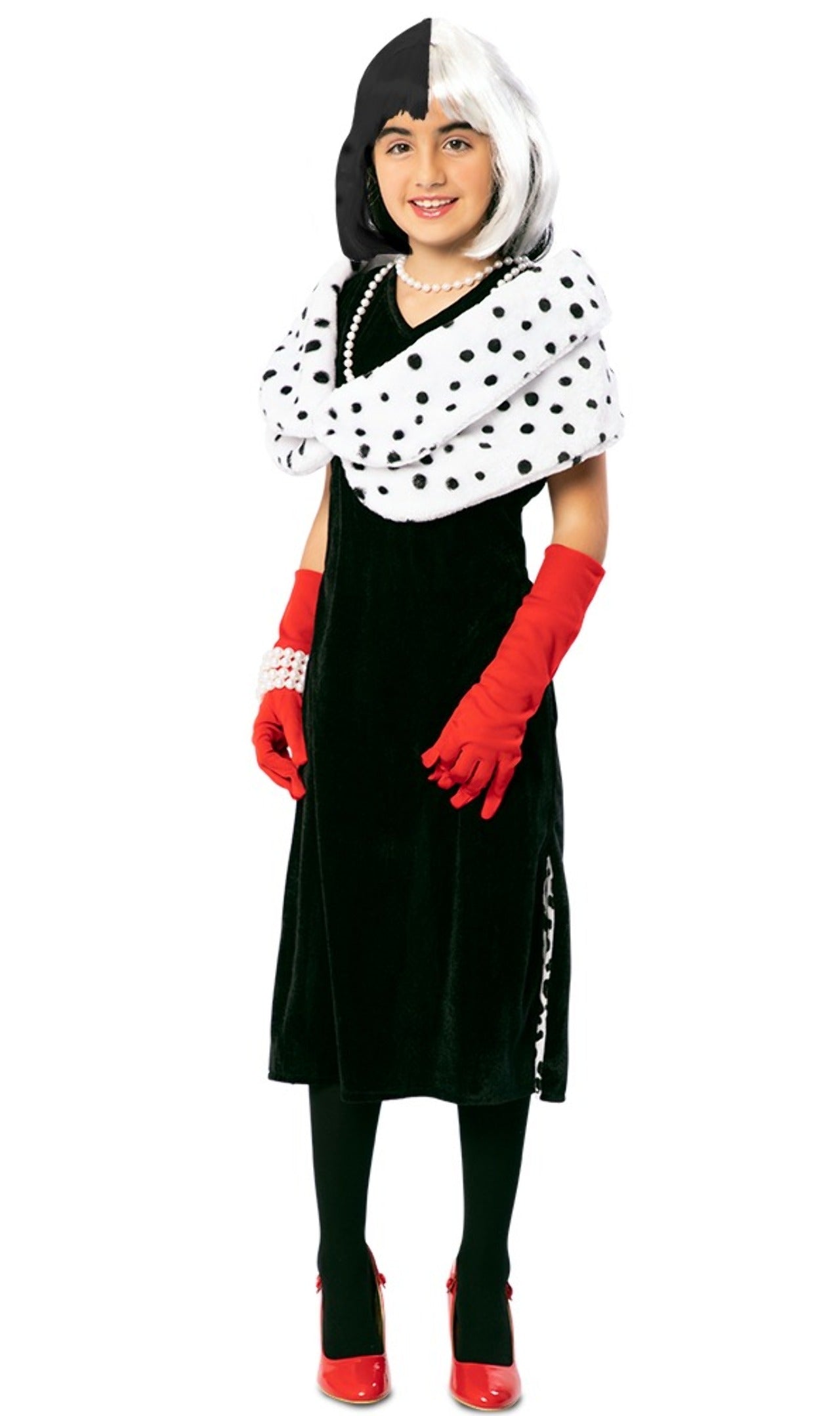 Disfraz de Cruella Dálmata para niña I Don Disfraz