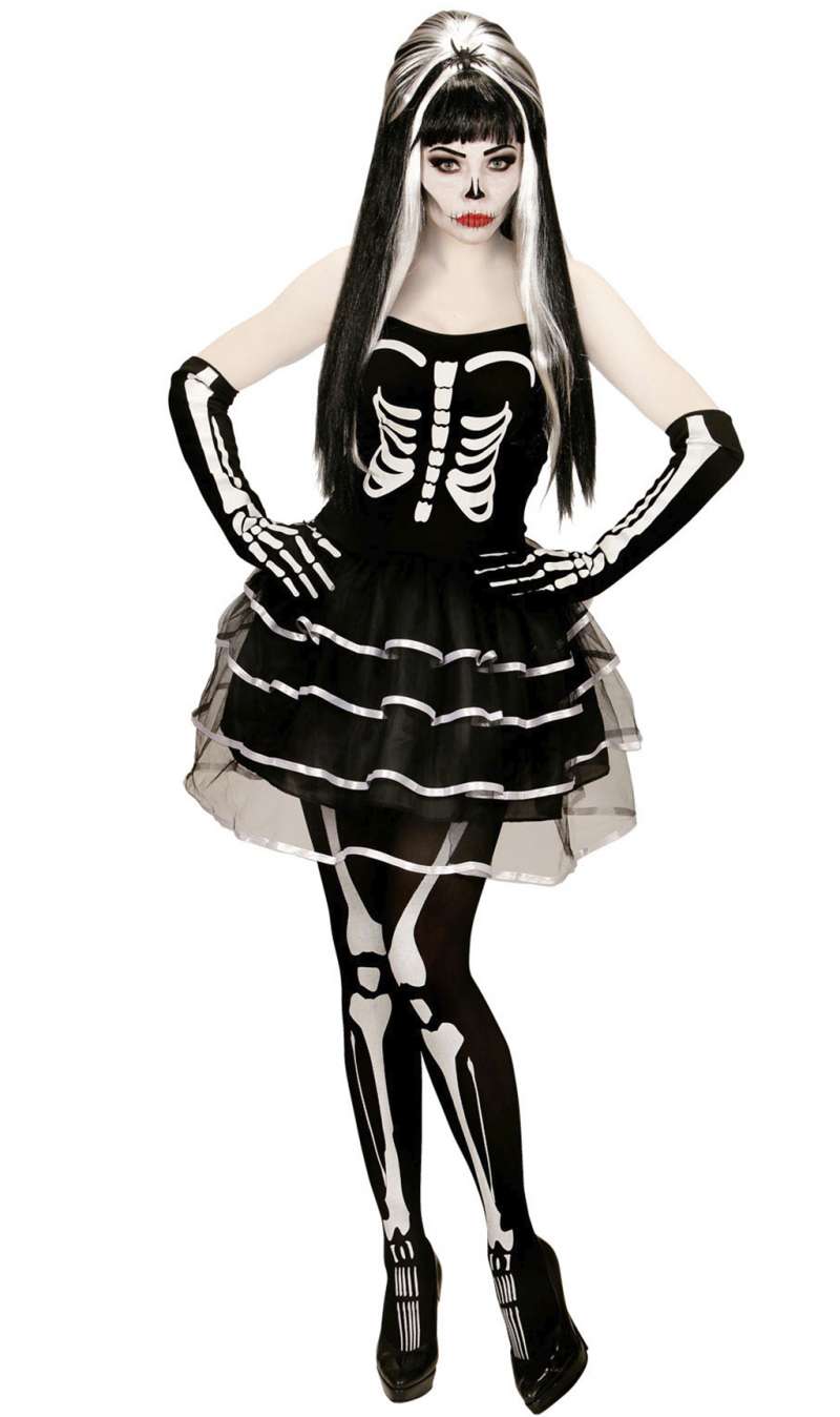 Disfraz de Esqueleto Encantador con falda tul para mujer