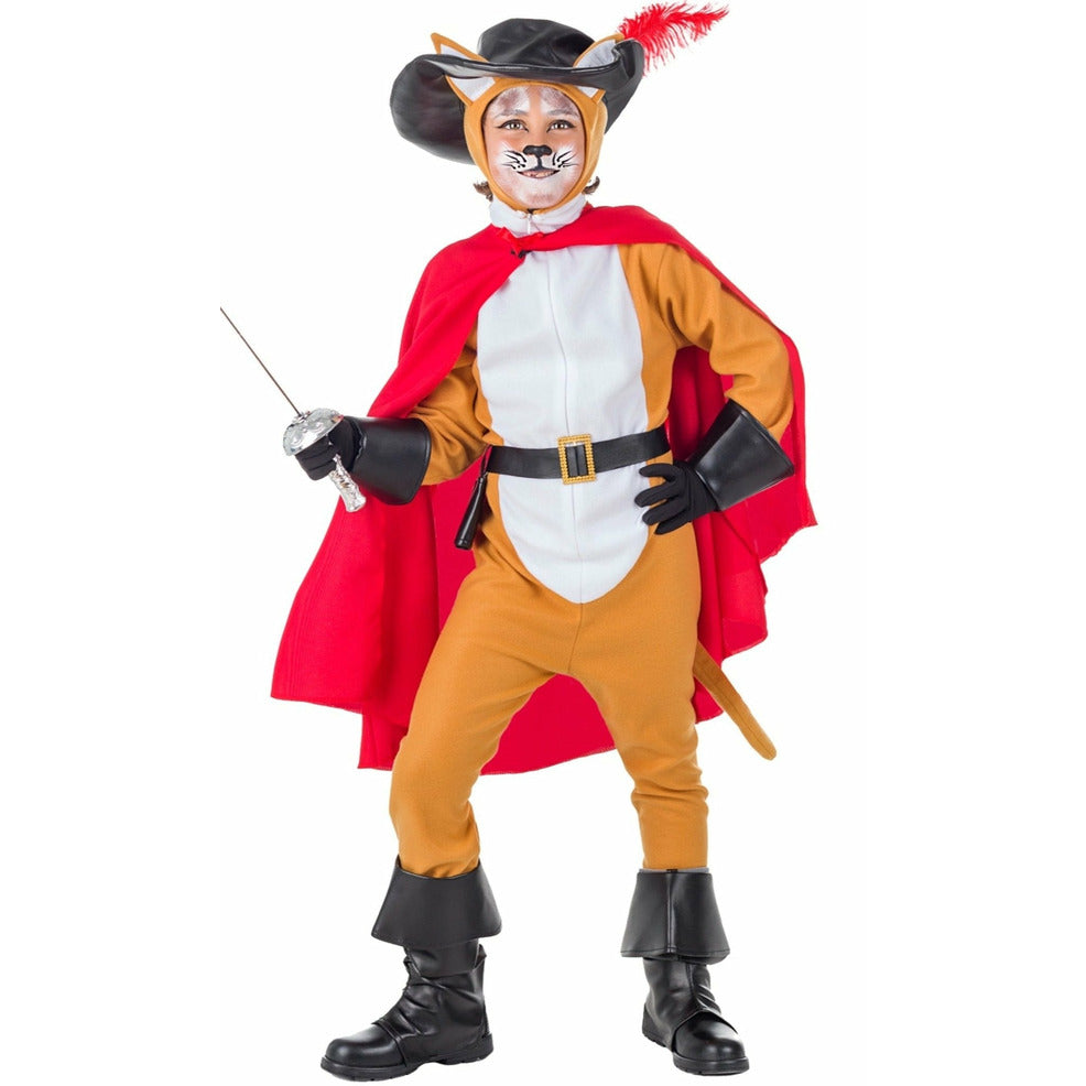 Disfraz de Gato con Botas Capa infantil | Don Disfraz