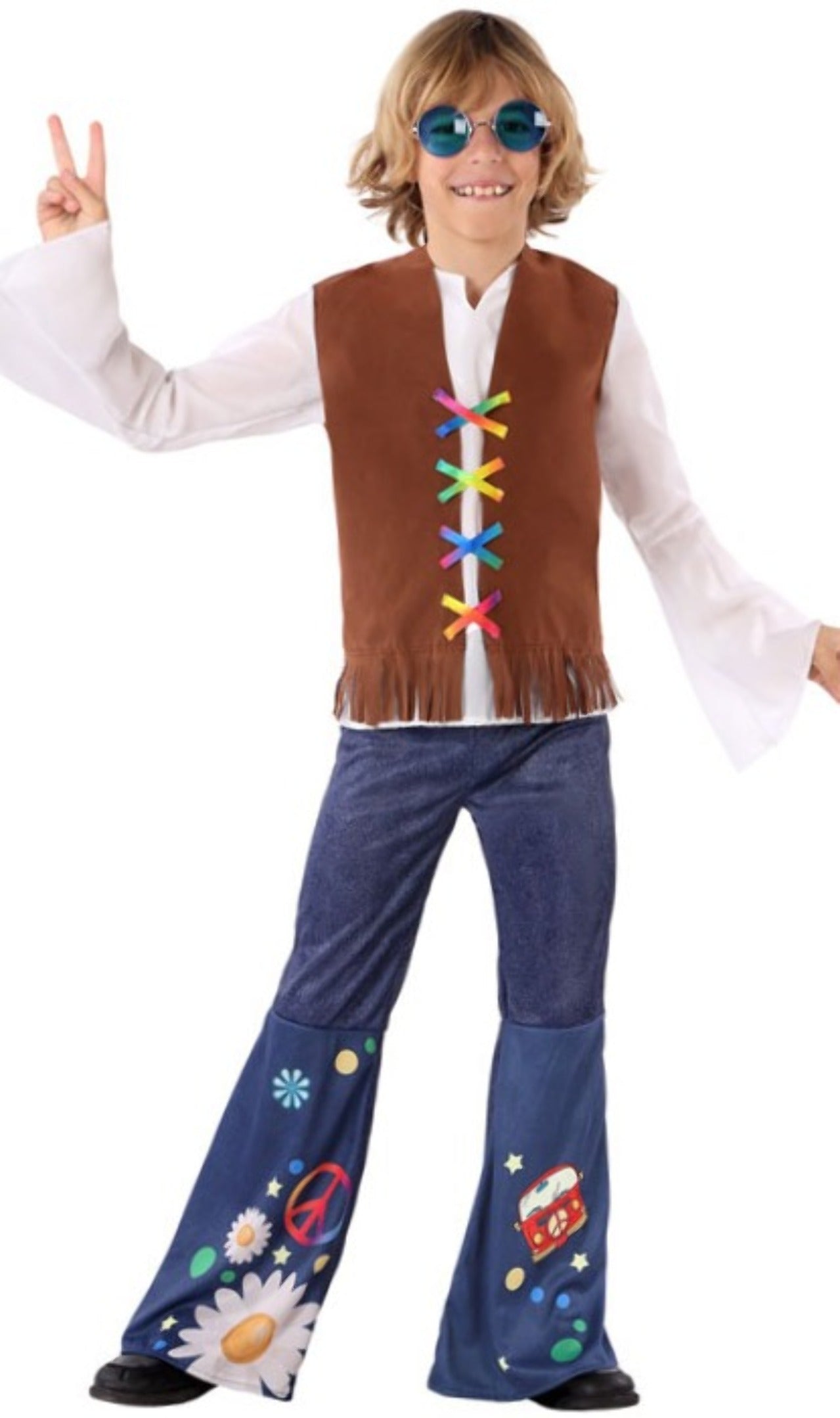 Disfraz de Hippie Alegre para niño infantil Don Disfraz