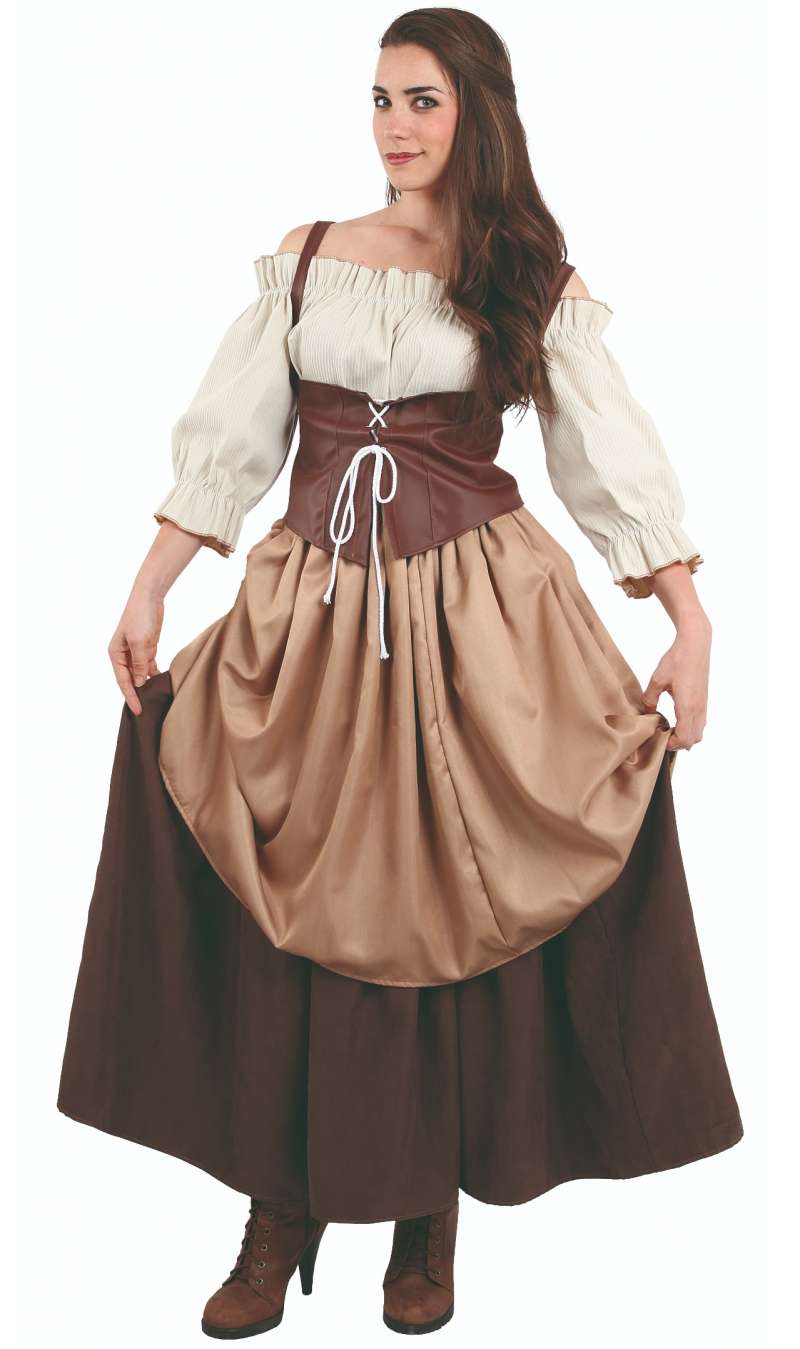 Disfraz Medieval Hortelana mujer, Tallas: M y XL