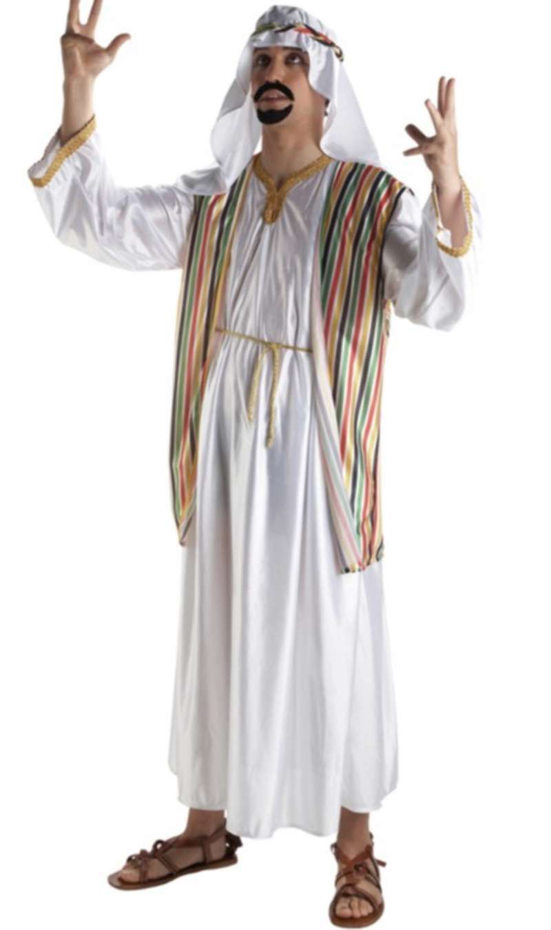 Disfraz Jeque Arabe Blanco hombre, Talla: U Don Disfraz