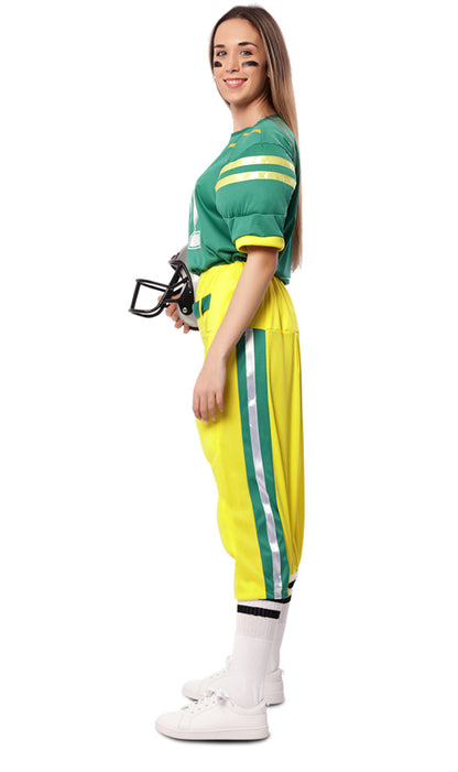 Disfraz de Jugador de Rugby Verde para mujer I Don Disfraz