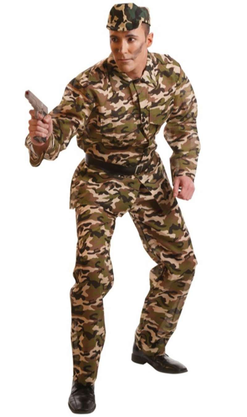 Disfraz de Militar Camuflaje para hombre y mujer