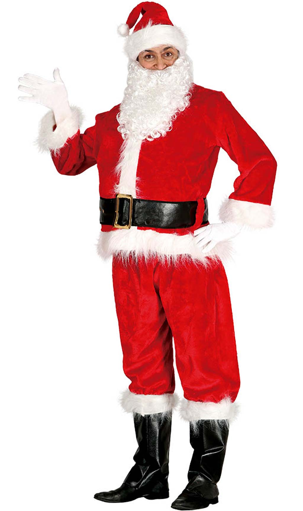 Disfraz Papa Noel Deluxe adulto, Talla: Única Don Disfraz