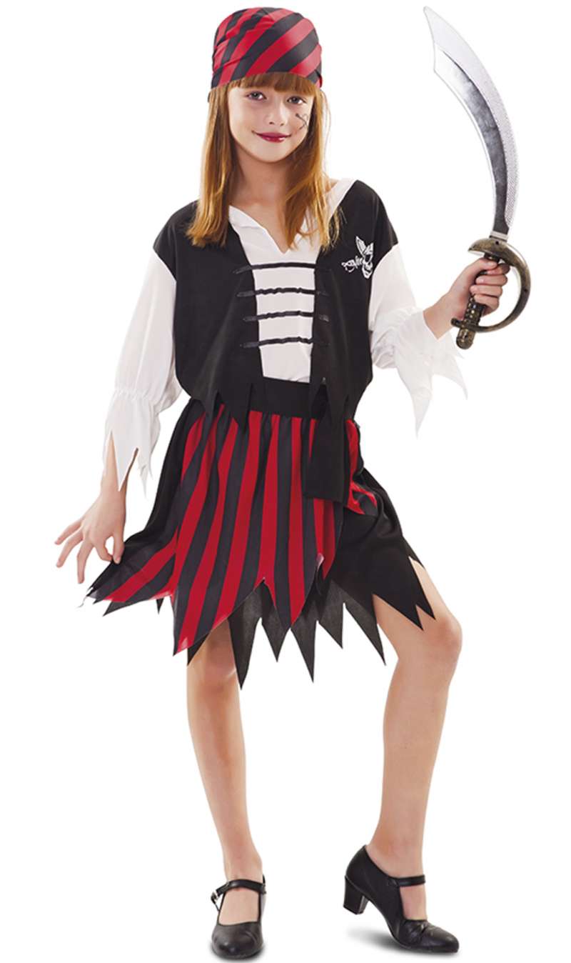 Disfraz de Pirata con Chaleco y Falda para Mujer