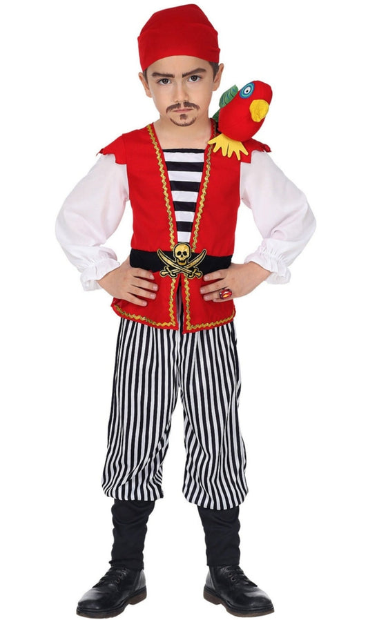 Disfraz de Pirata con Loro para niño I Don Disfraz