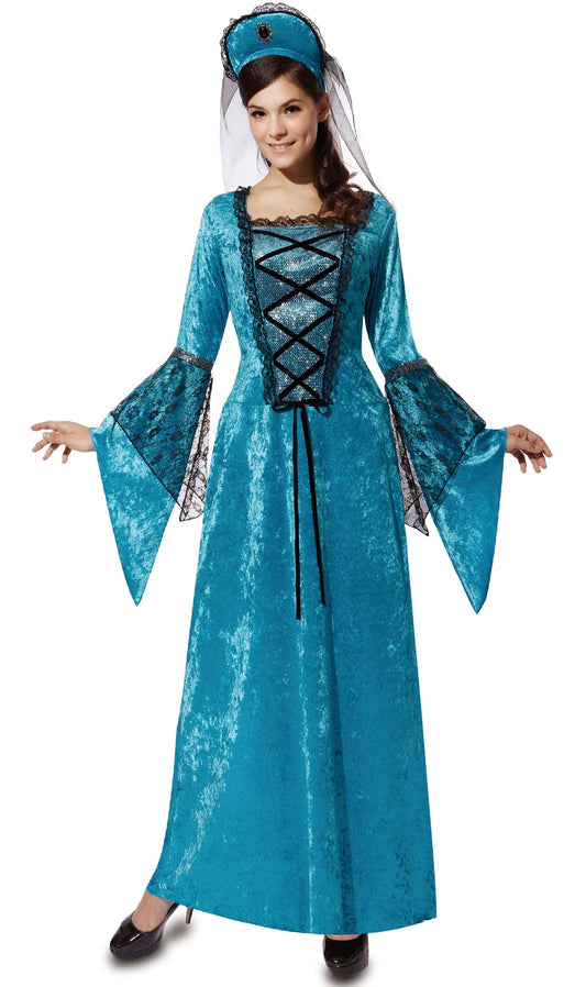 Disfraz de Princesa Medieval Azul para mujer I Don Disfraz