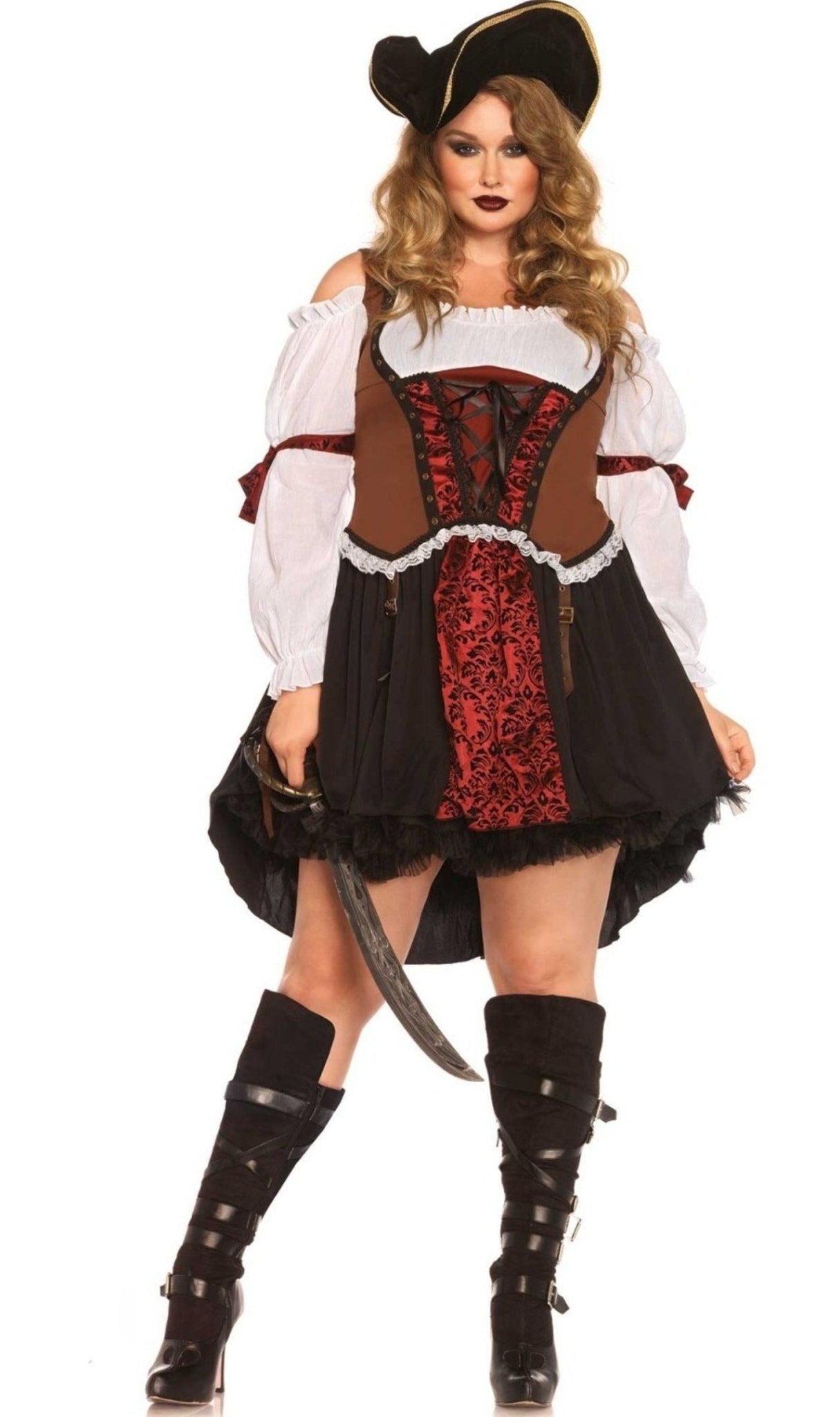 Disfraces de Pirata Vestido de Talla Grande Halloween para Mujer