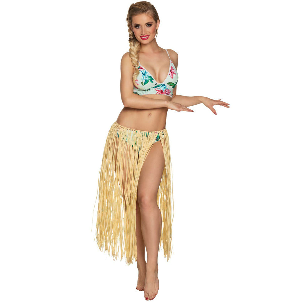 Falda Hawaiana Larga de Rafia | Don Disfraz