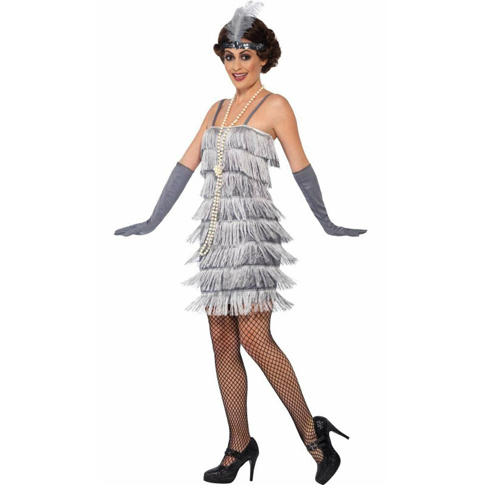 Disfraz de Charleston Flapper Gris para mujer | Don Disfraz