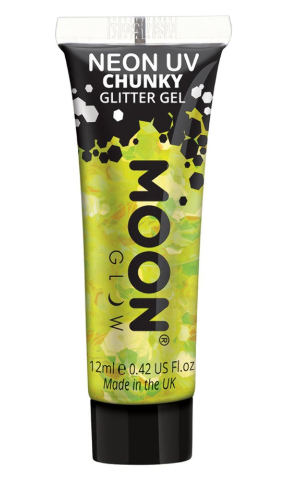 Glitter en Gel Amarillo Neón UV