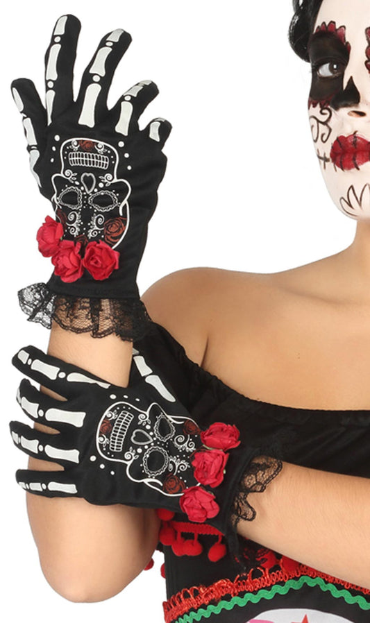 Guantes Catrina Esqueleto