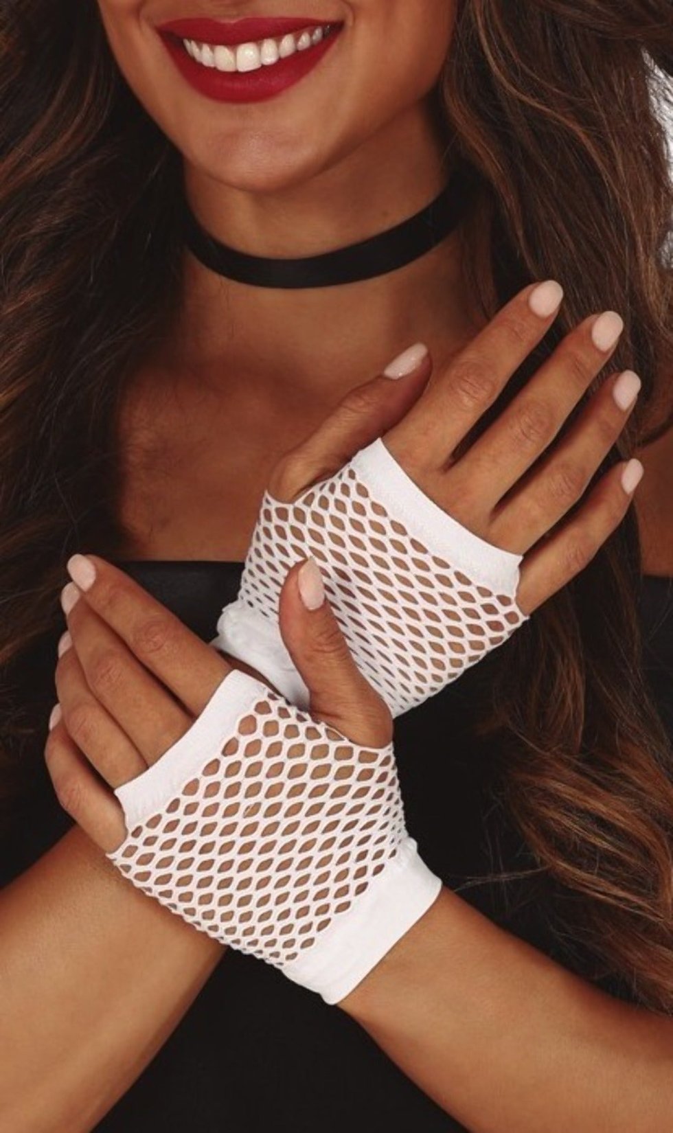 Guantes de Rejilla Corto Blanco