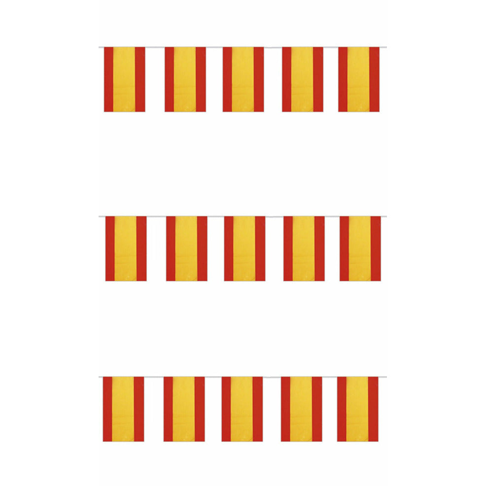 Guirnalda de Banderines de España Plástico | Don Disfraz