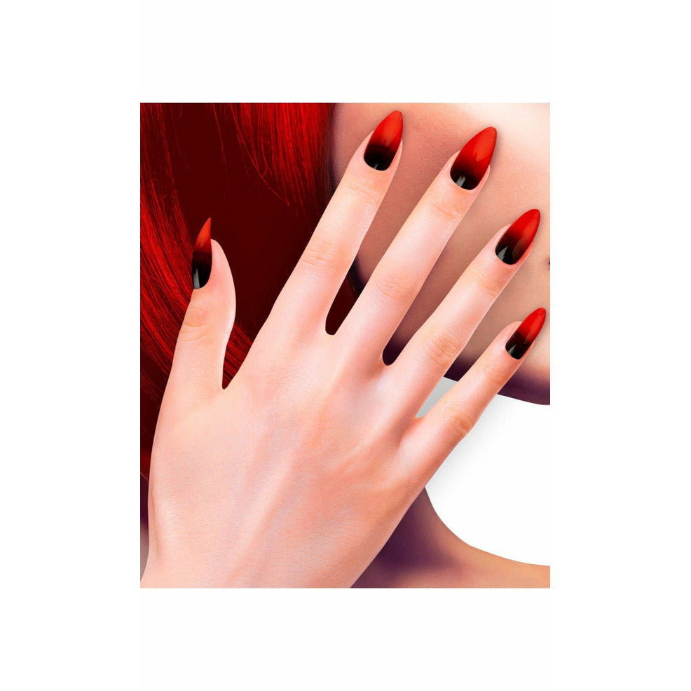 Kit 12 Uñas Rojo Sombreado | Don Disfraz