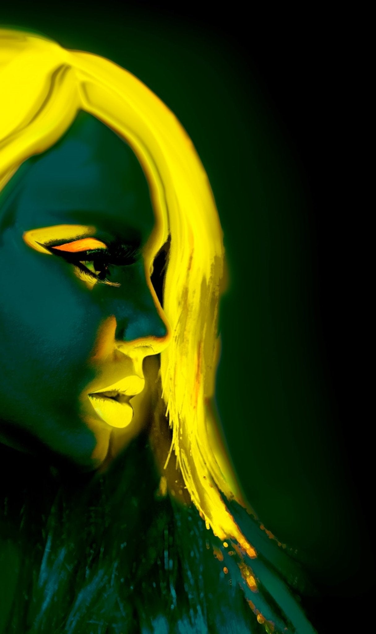 Maquillaje Amarillo Neón