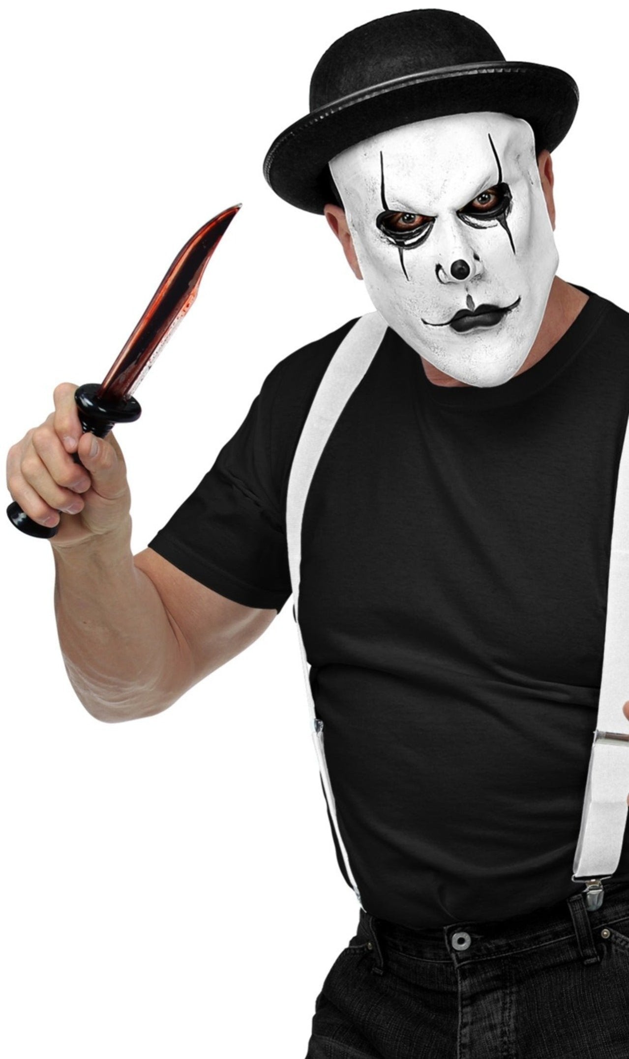 Máscara de látex de Mimo con Bombín