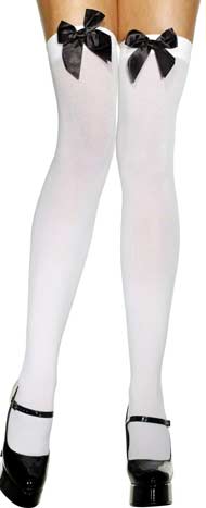 Medias Blancas Lazo Negro