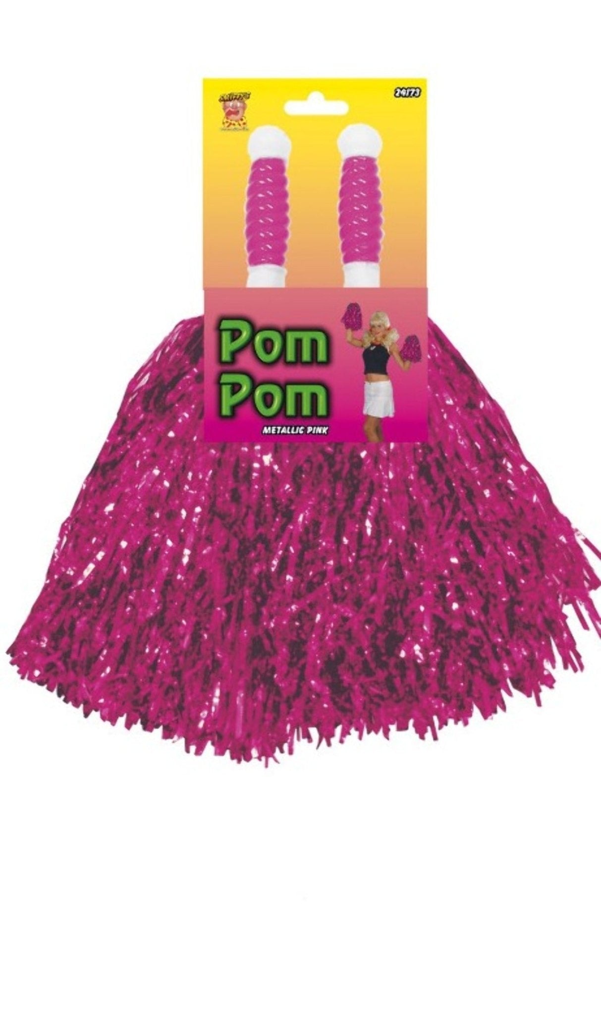 Pack 2 Pompones Fucsia Metalizados