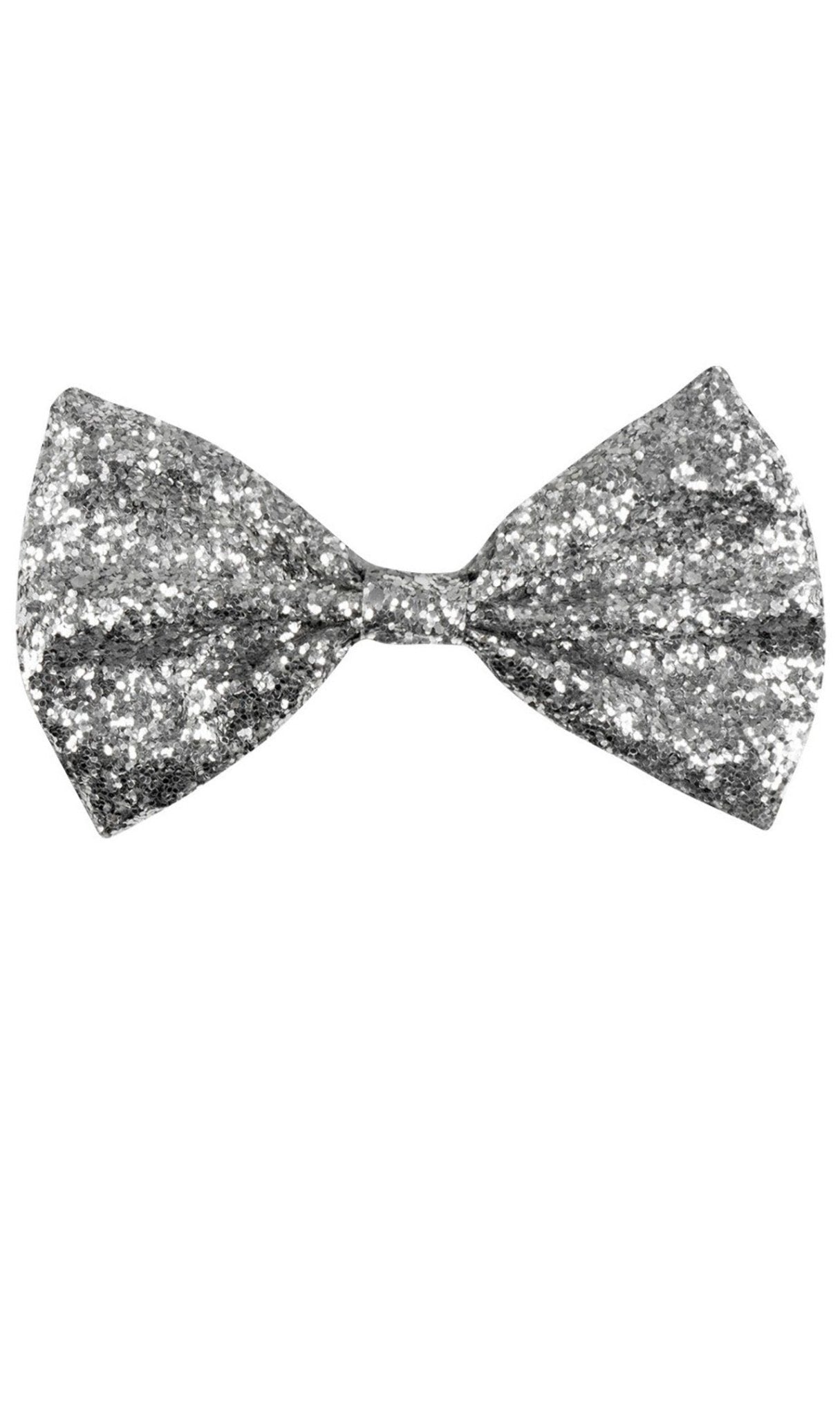 Pajarita Plateada Glitter