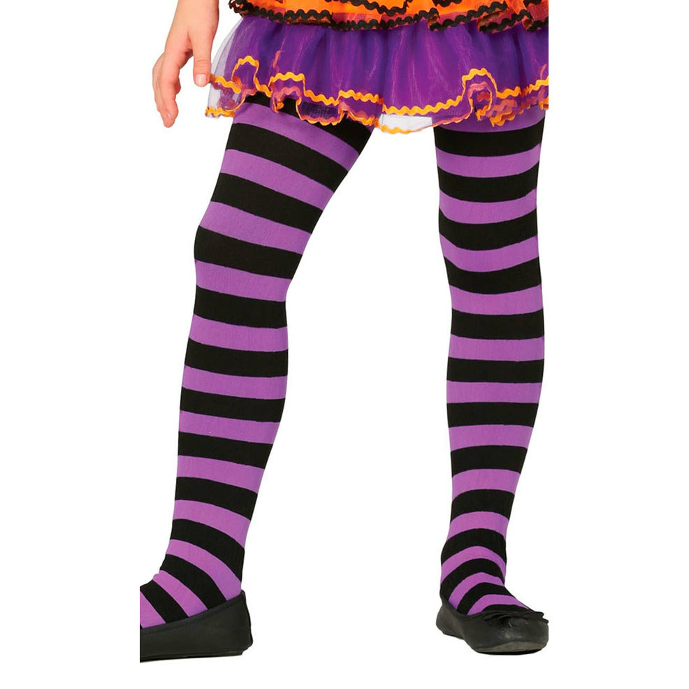 Panty Rayas Negras y Violetas Eco infantil | Don Disfraz
