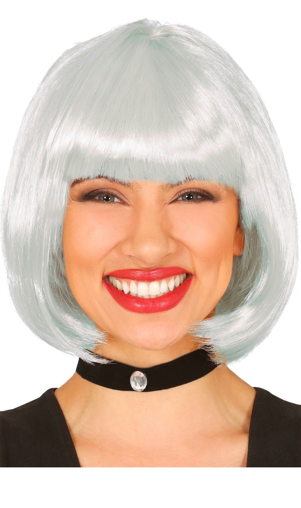 Peluca Blanca Media Melena Eco