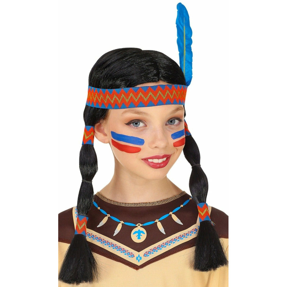 Peluca de India con Coletas infantil | Don Disfraz
