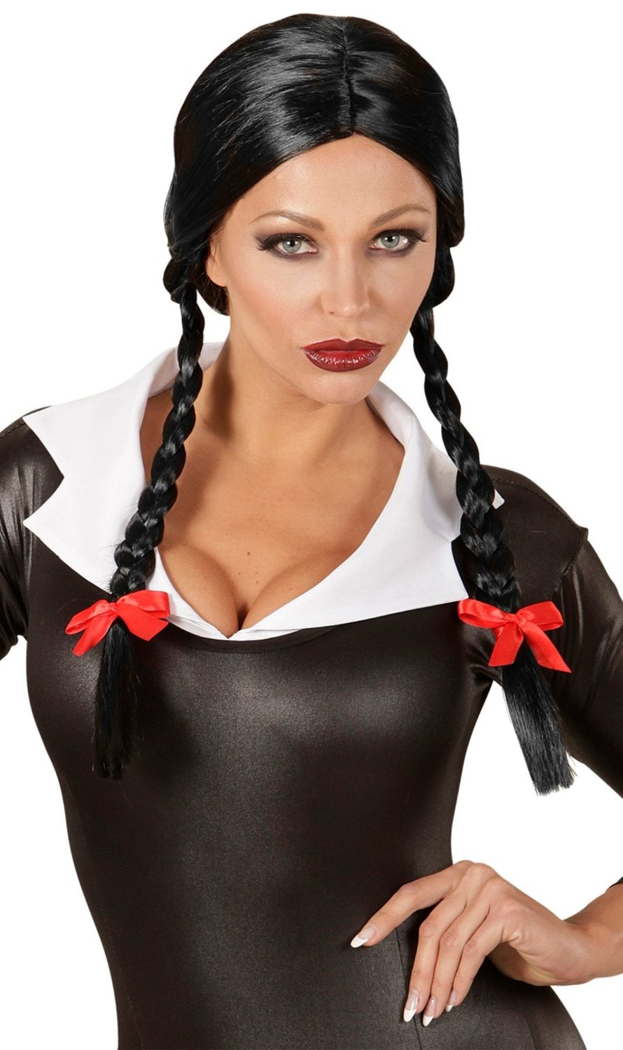 Peluca Niña Siniestra de Trenzas Morena