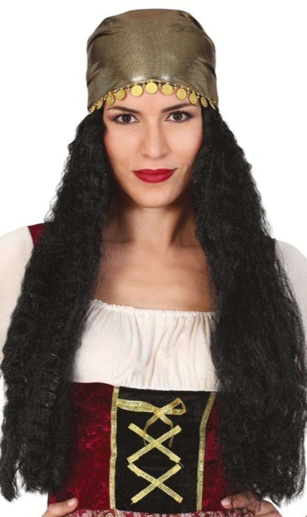 Peluca de Zíngara con Pañuelo Monedas