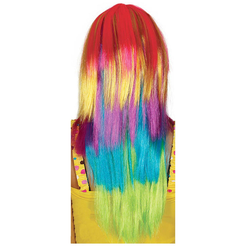 Peluca Larga Flequillo Multicolor | Don Disfraz