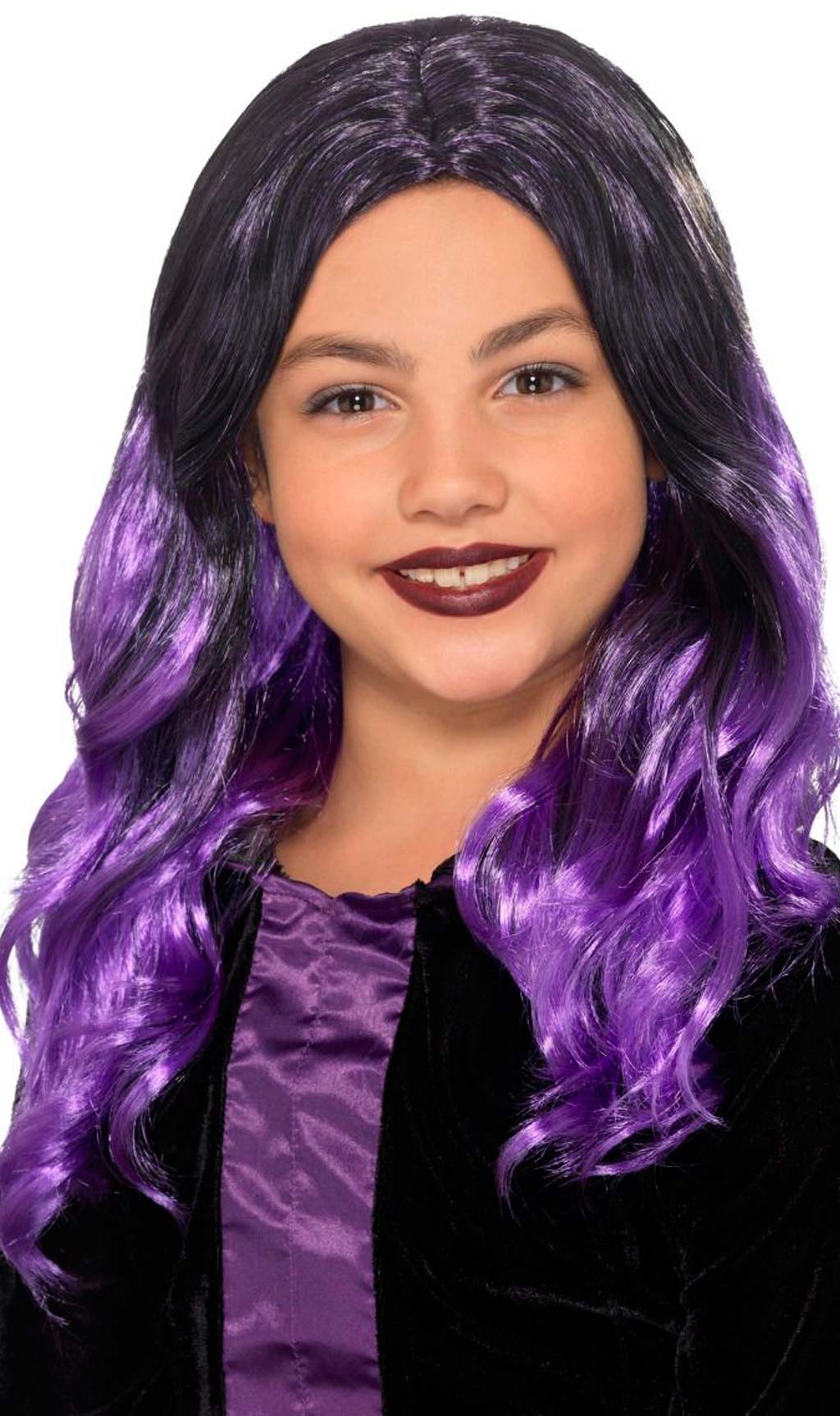 Peluca Negra y Violeta infantil