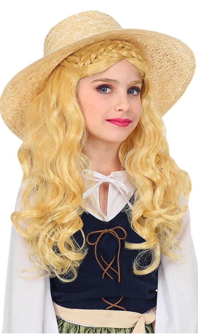 Peluca Rubia Medieval infantil