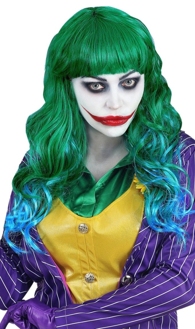 Peluca Verde y Azul Larga