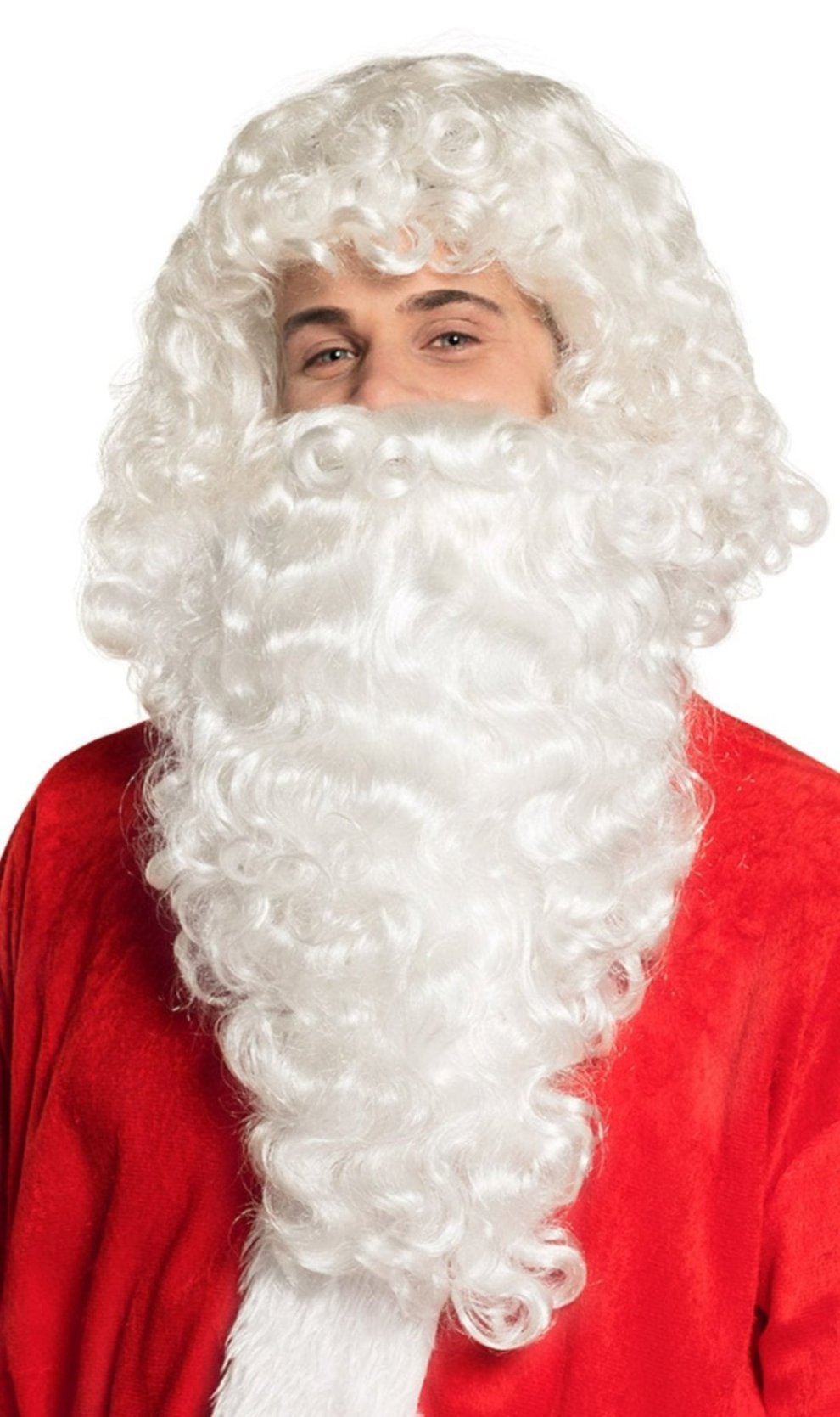 Peluca y Barba Rizada de Papá Noel